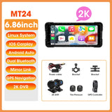 7 Inch Motorcycle GPS with Wireless CarPlay and Android Auto IPX7 Waterproof