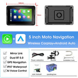 Waterproof CarPlay GPS DVR for Motorcycles 5 & 7 Inch LCD