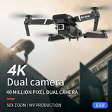 E88Pro RC Drone 4K Professinal With 1080P Wide Angle